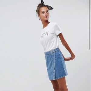 ASOS Denim Wrap Skirt